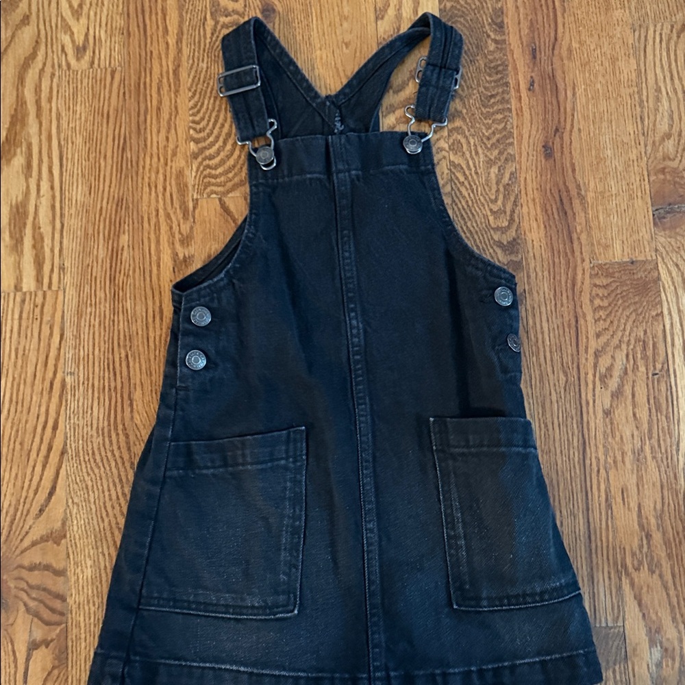 Cat & Jack Black Denim Overall Dress